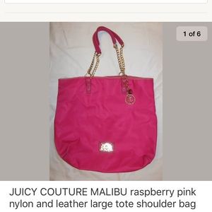JUICY COUTURE MALIBU pink nylon large tote bag